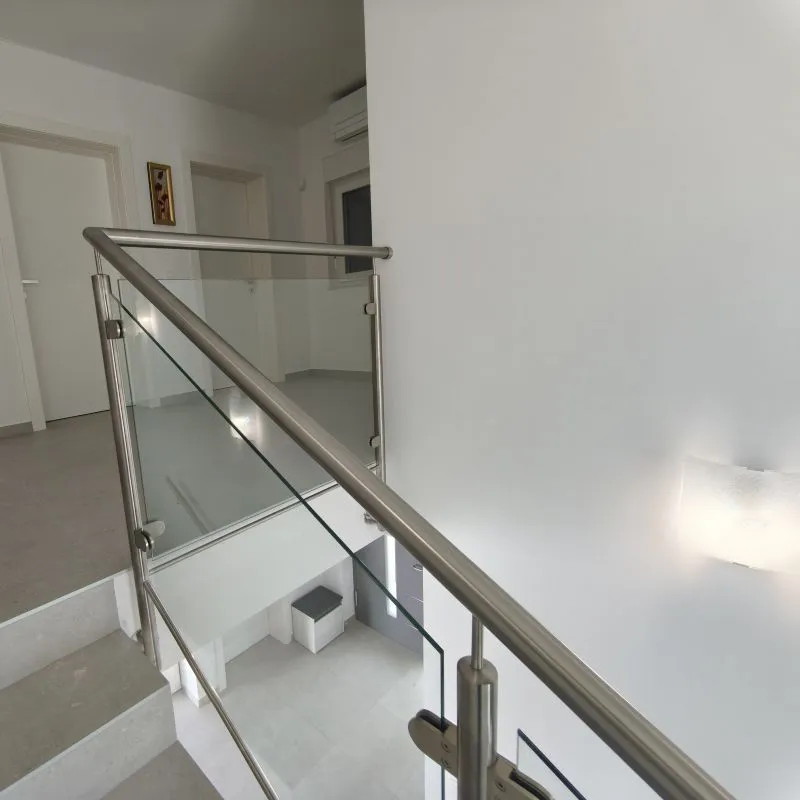 Ograda za stepenice Aston Inox Solange, mat inox i transparent staklo